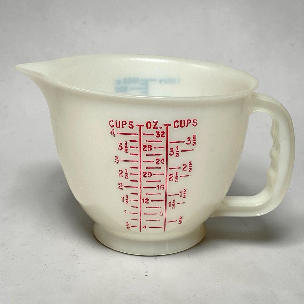Vintage Tupperware Mix N Store 4 Cup 1L Measuring Pitcher 1970s #1288 No Lid